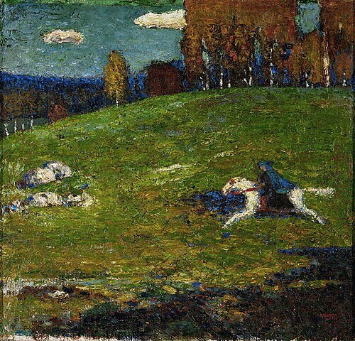 The Blue Rider, 1903, Wassily Kandinsky, Oil on canvas, 52.5 x 55 cm, Private collection, 《青騎士》　1903年　ワシリー・カンディンスキー　個人蔵