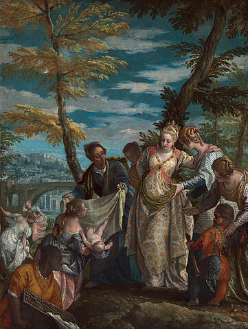 『ナイル川から救われるモーセ』　1575年－1580年頃　ワシントン,D.C., ナショナル・ギャラリー・オブ・アート蔵